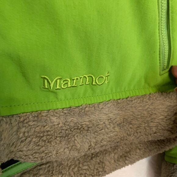 Marmot Green Fur Trimmed Soft Shell Women's Jacket Size Large - Picture 2 of 12